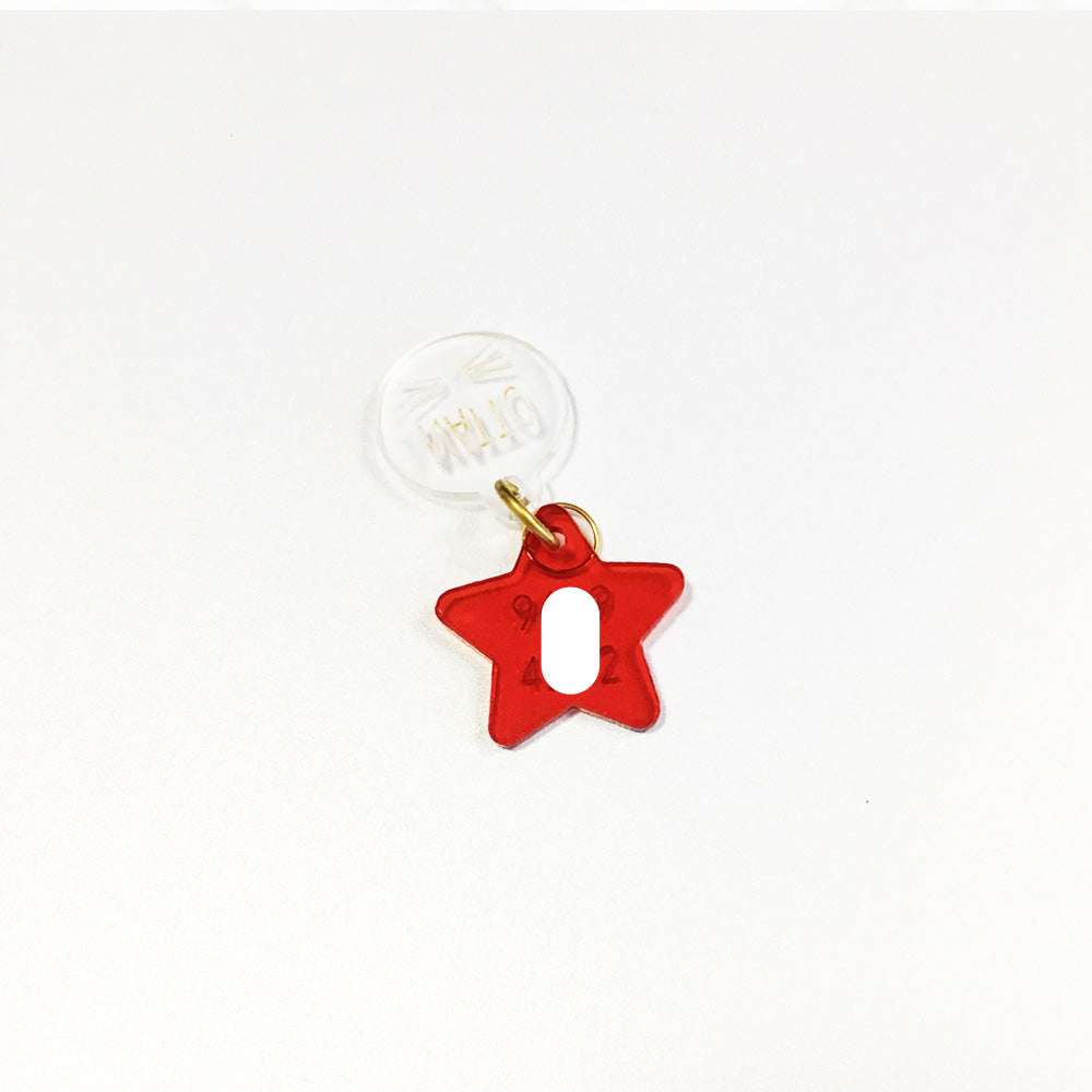 Whiskers & Red Star - Acrylic Tag