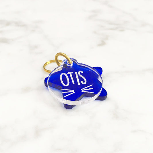 Whiskers & Blue Star - Acrylic Tag