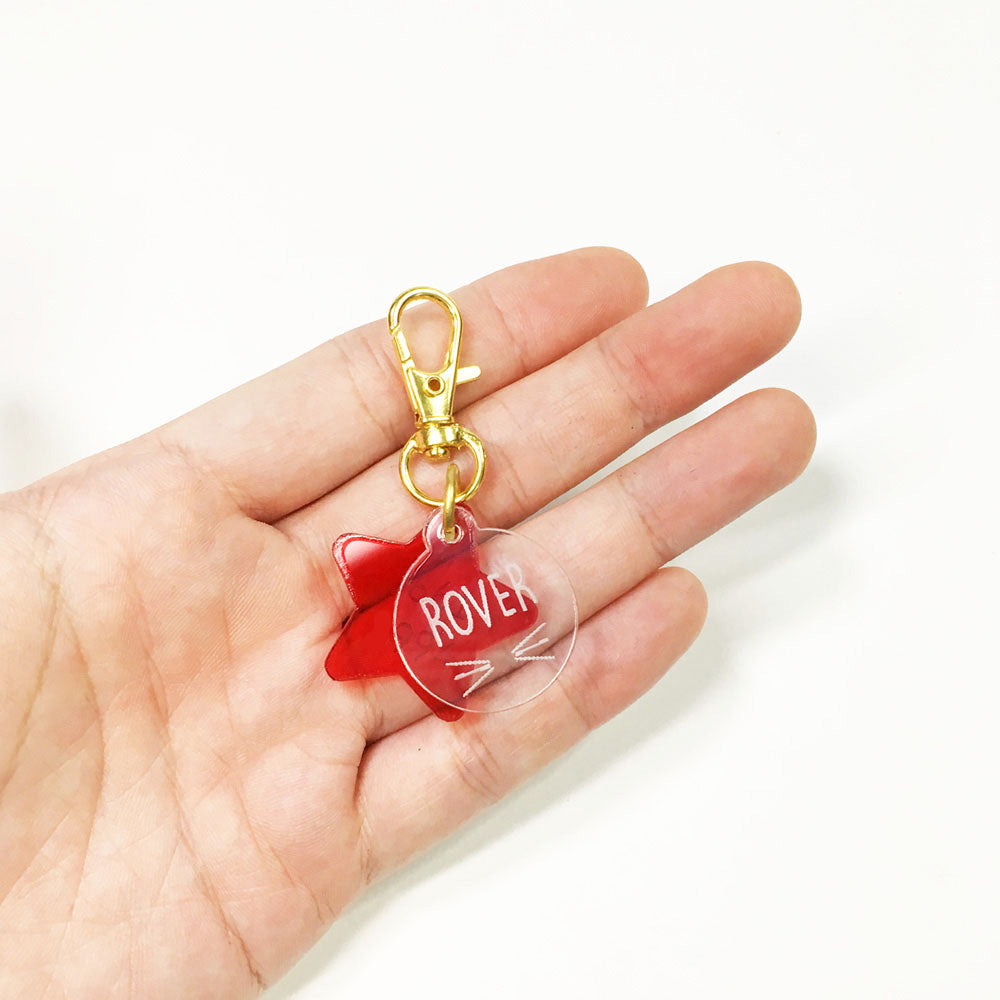 Whiskers & Red Star - Acrylic Tag
