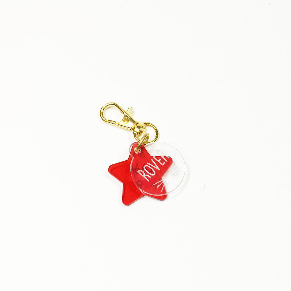 Whiskers & Red Star - Acrylic Tag