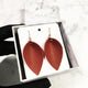 Red - Leather Leaf Earrings
