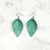 Turquoise Floral Glitter - Leather Leaf Earrings