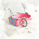 Barbie Pink - Henbury Leather Dog Collar (Rainbow) - Avaloncraftsg