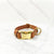 Cognac Brown - Henbury Leather Dog Collar (Gold) - Avaloncraftsg