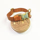 Cognac (Pueblo) - Henbury Leather Dog Collar (Gold)