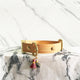 Natural - Henbury Leather Dog Collar (Gold) - Avaloncraftsg