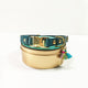 Teal - Henbury Leather Dog Collar (Gold)