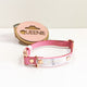 Marble Pink - Henbury Leather Dog Collar (Rose Gold)