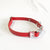 Floral Red - Henbury Leather Dog Collar (Silver) - Avaloncraftsg