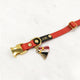 Red/Black - Henbury Leather Dog Collar (Gold)