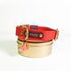 Red/Purple - Henbury Leather Dog Collar (Gold)