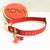 Red - Henbury Leather Dog Collar (Gold)