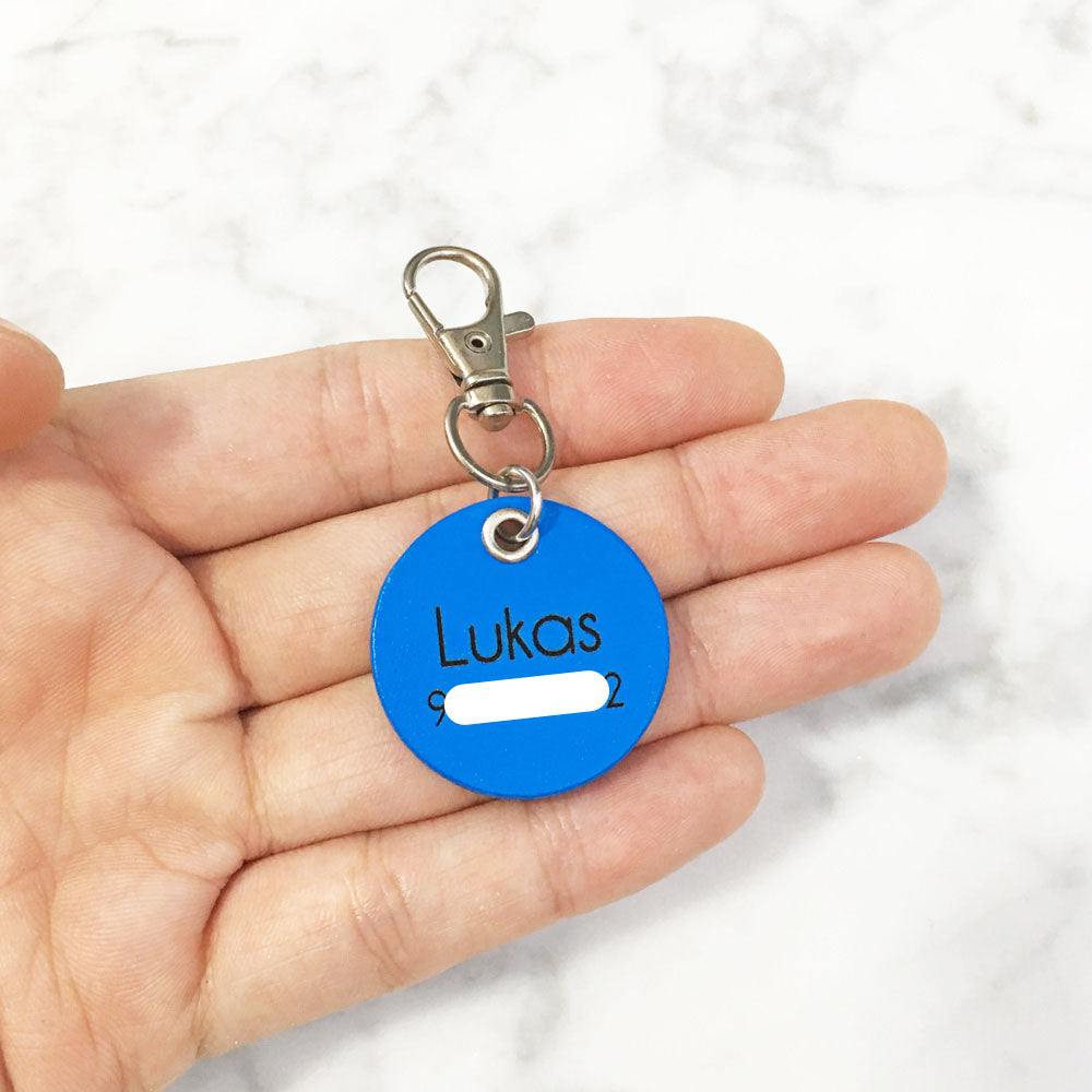 Light Blue - 3cm Round Pet Tag - Avaloncraftsg
