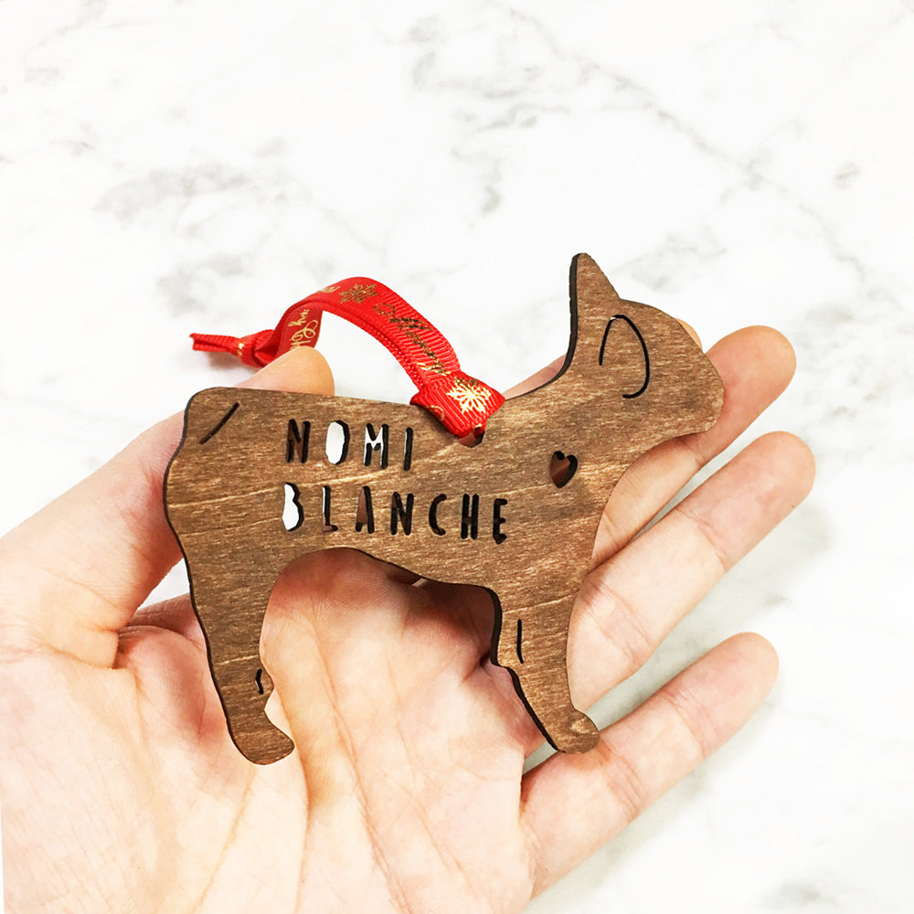 French Bulldog - Wooden Dog Ornament