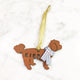 Shih Tzu - Wooden Dog Ornament (with Scarf)